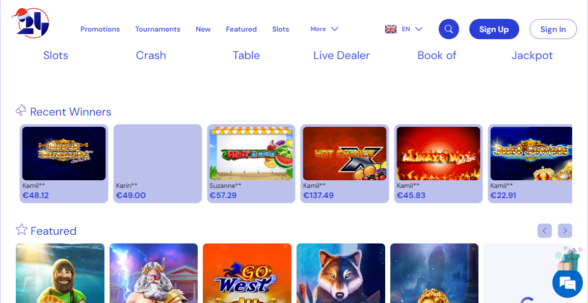24CasinoBet Desktop screenshot